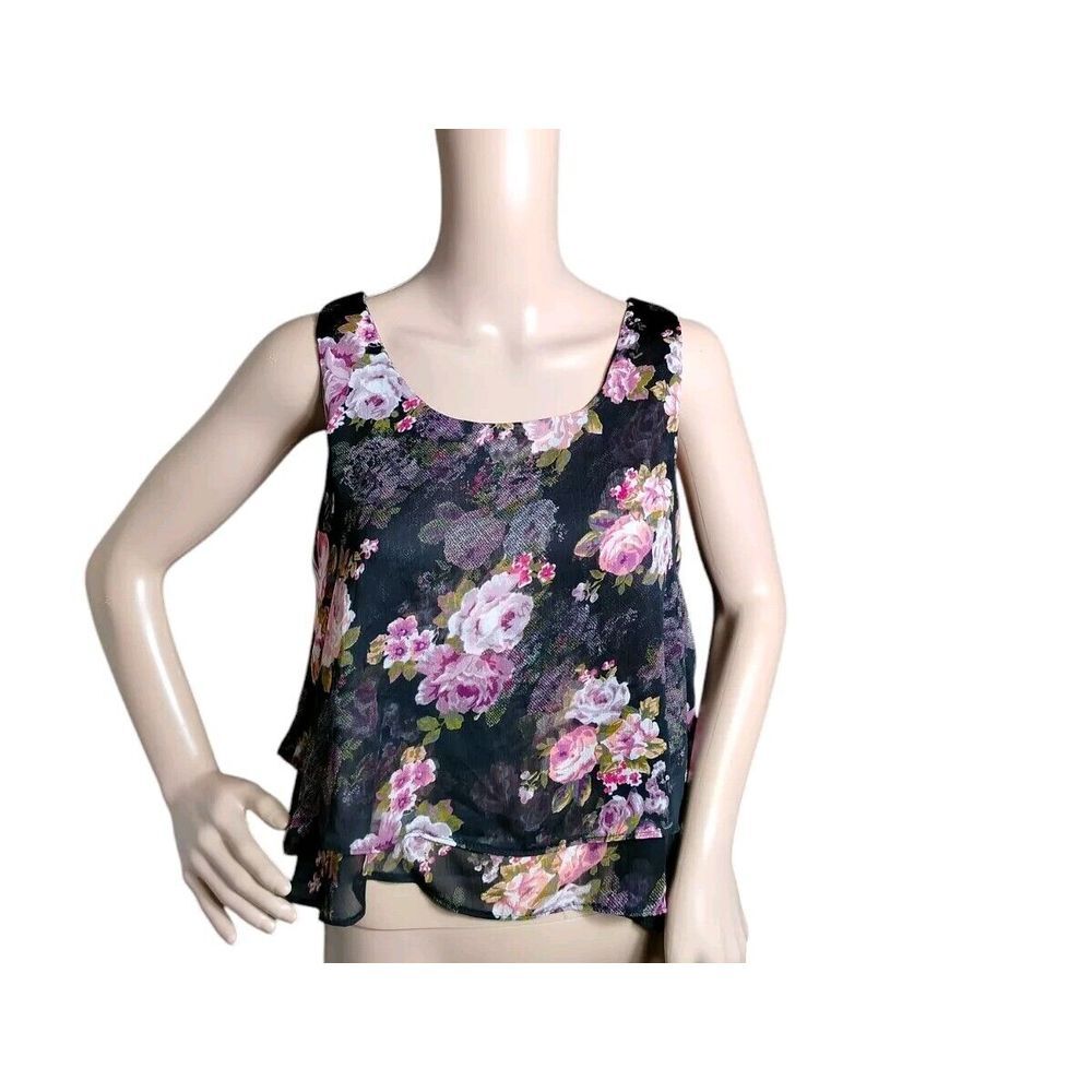 American Rag Cie Blouse Women's Small Multicolor Floral Bloomcore Whimsical